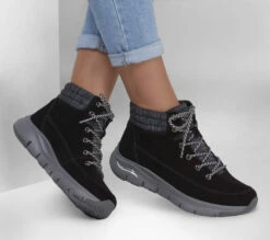 Skechers Arch Fit Smooth Comfy Chill High Top Boot -UK Shoe Sales 2024 167373 blk b