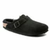 Birkenstock Boston Clog Shearling W -UK Shoe Sales 2024 birkenstock boston shearling w black main 0259881