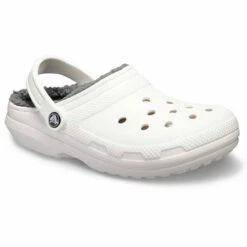 Crocs Classic Lined Clog -UK Shoe Sales 2024 crocs classic lined clog white grey 2 2 1
