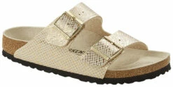 Birkenstock Arizona Shiny Python -UK Shoe Sales 2024 eggshell gold python