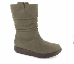 Strive Fleur Ruched Mid Boot -UK Shoe Sales 2024 fleur taupe angled