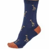 Thought GOTS Wild Animal Socks Twilight Blue (1 Pair) UK 4 - 7