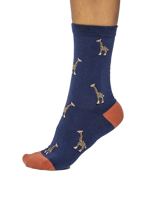 Thought GOTS Wild Animal Socks Twilight Blue (1 Pair) UK 4 - 7 3 Thought GOTS Wild Animal Socks Twilight Blue (1 Pair) UK 4 - 7